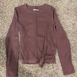 Madewell ribbed purple long sleeve top, xs